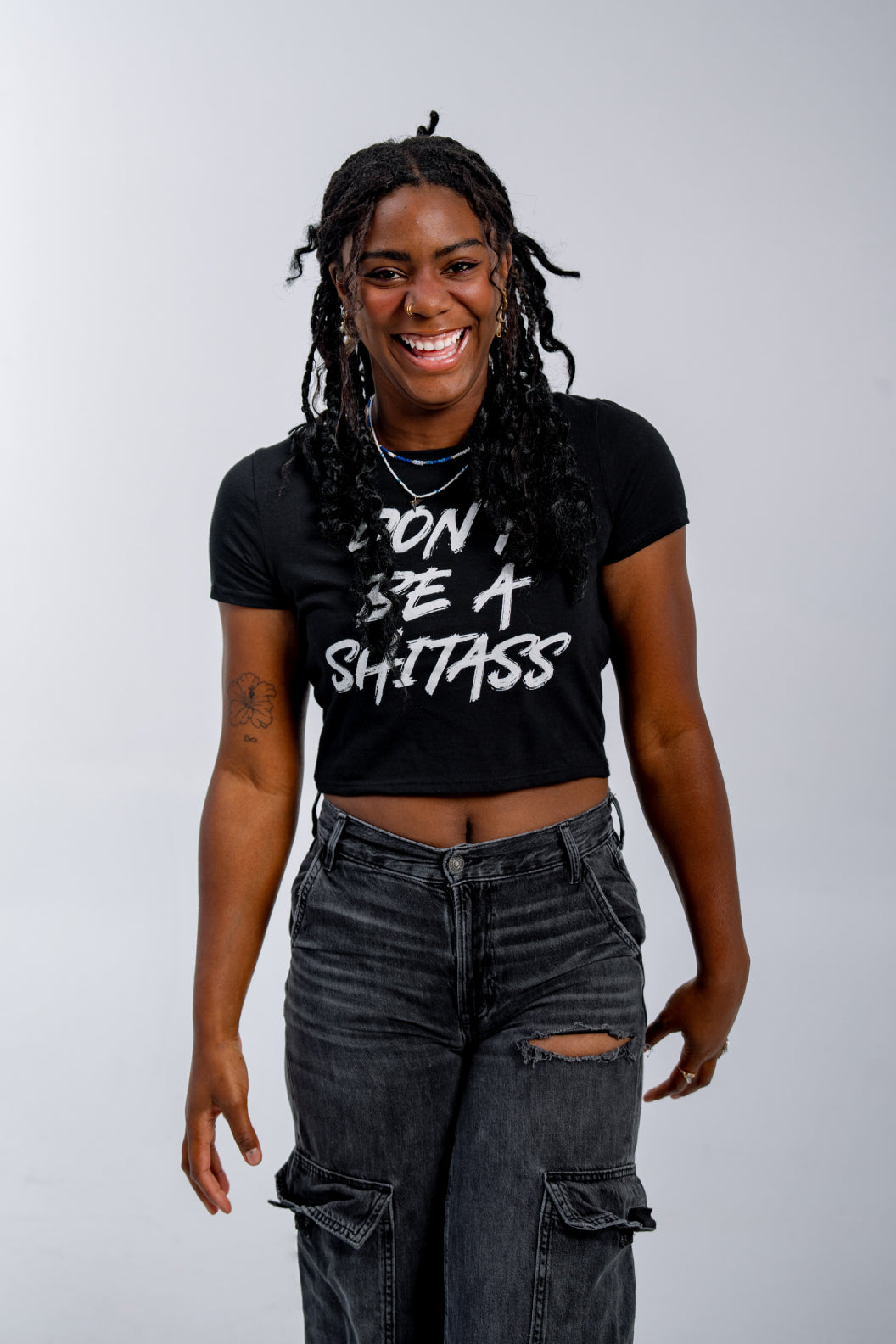 DON'T BE A SHITASS Cropped - Black