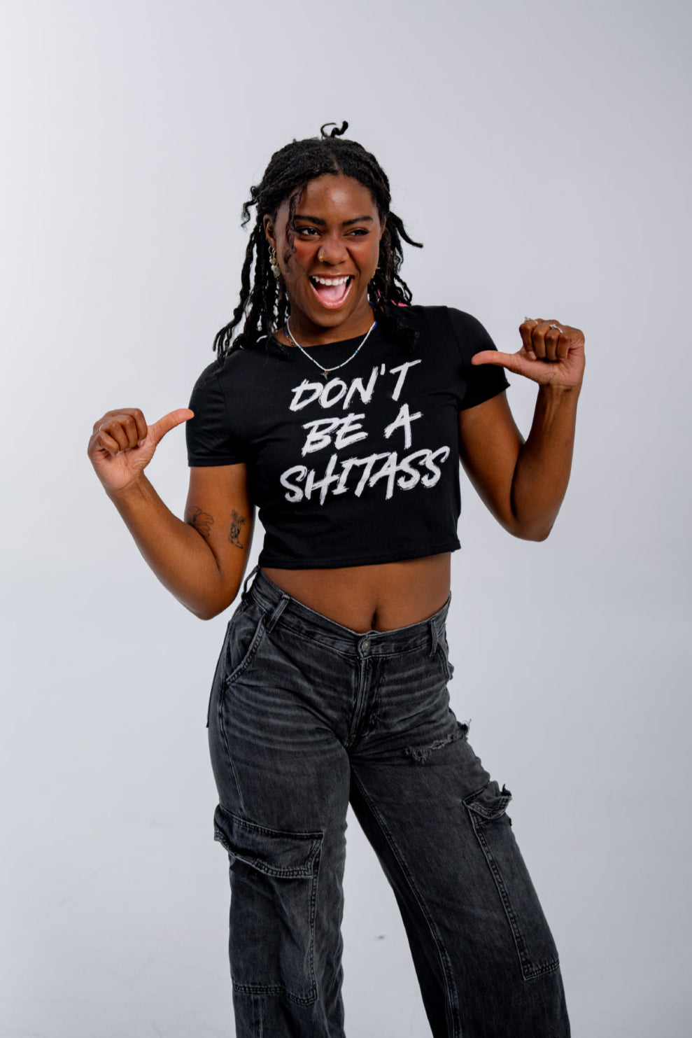 DON'T BE A SHITASS Cropped - Black