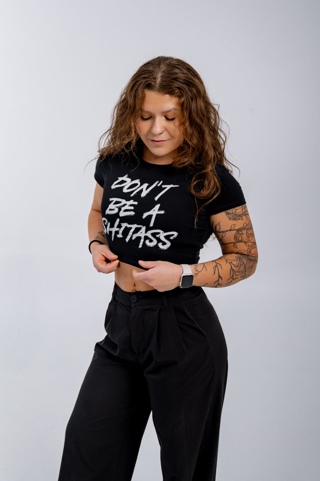 DON'T BE A SHITASS Cropped - Black