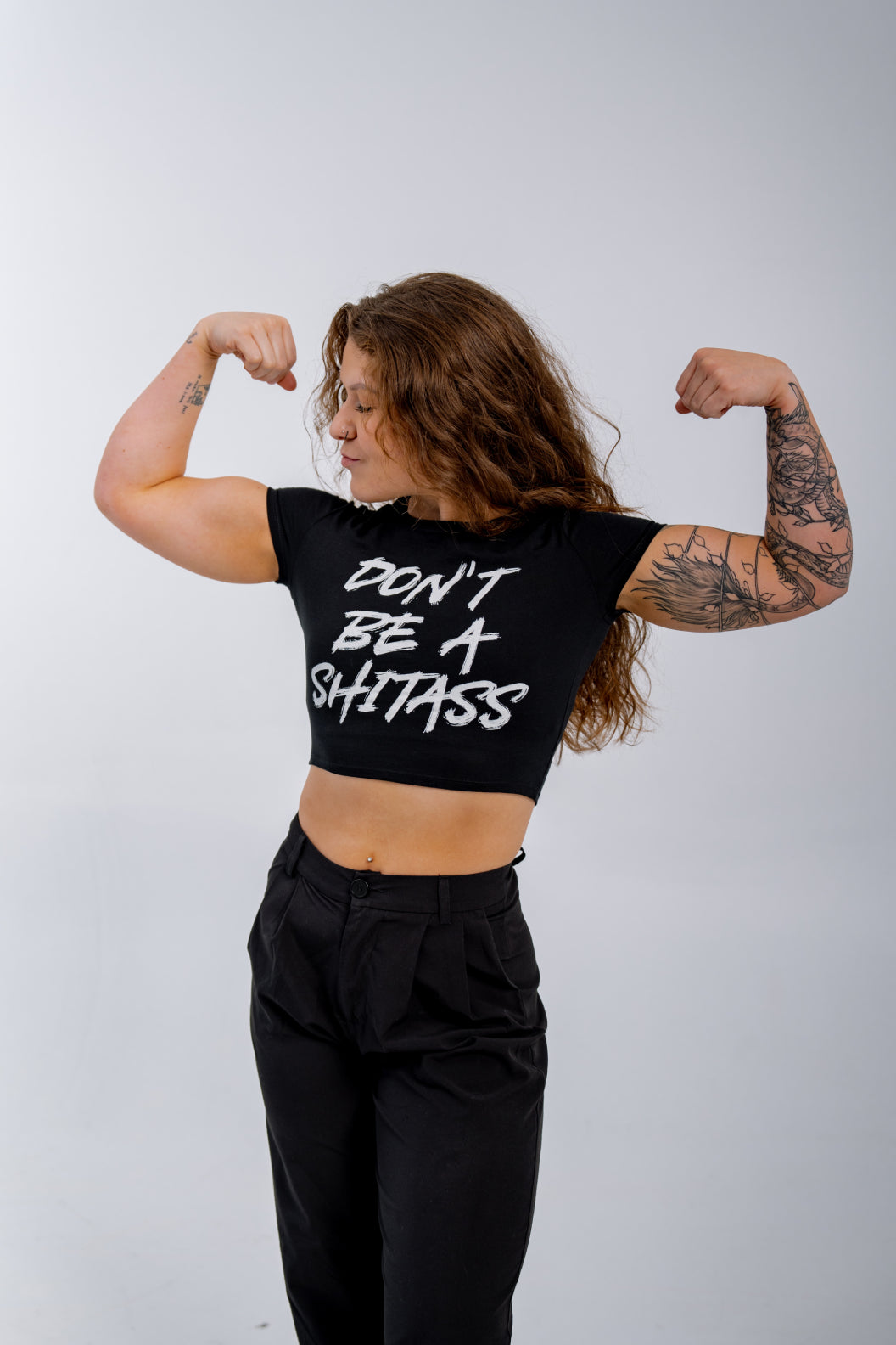 DON'T BE A SHITASS Cropped - Black