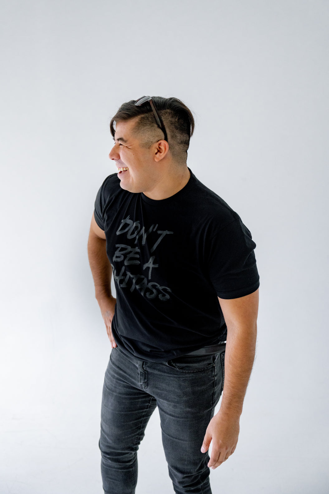 DON'T BE A SHITASS Short Sleeve - Black on Black