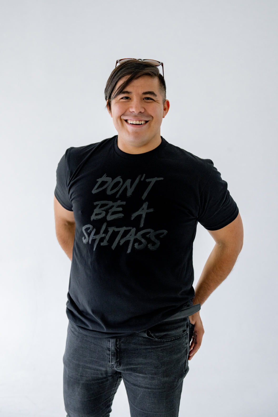 DON'T BE A SHITASS Short Sleeve - Black on Black