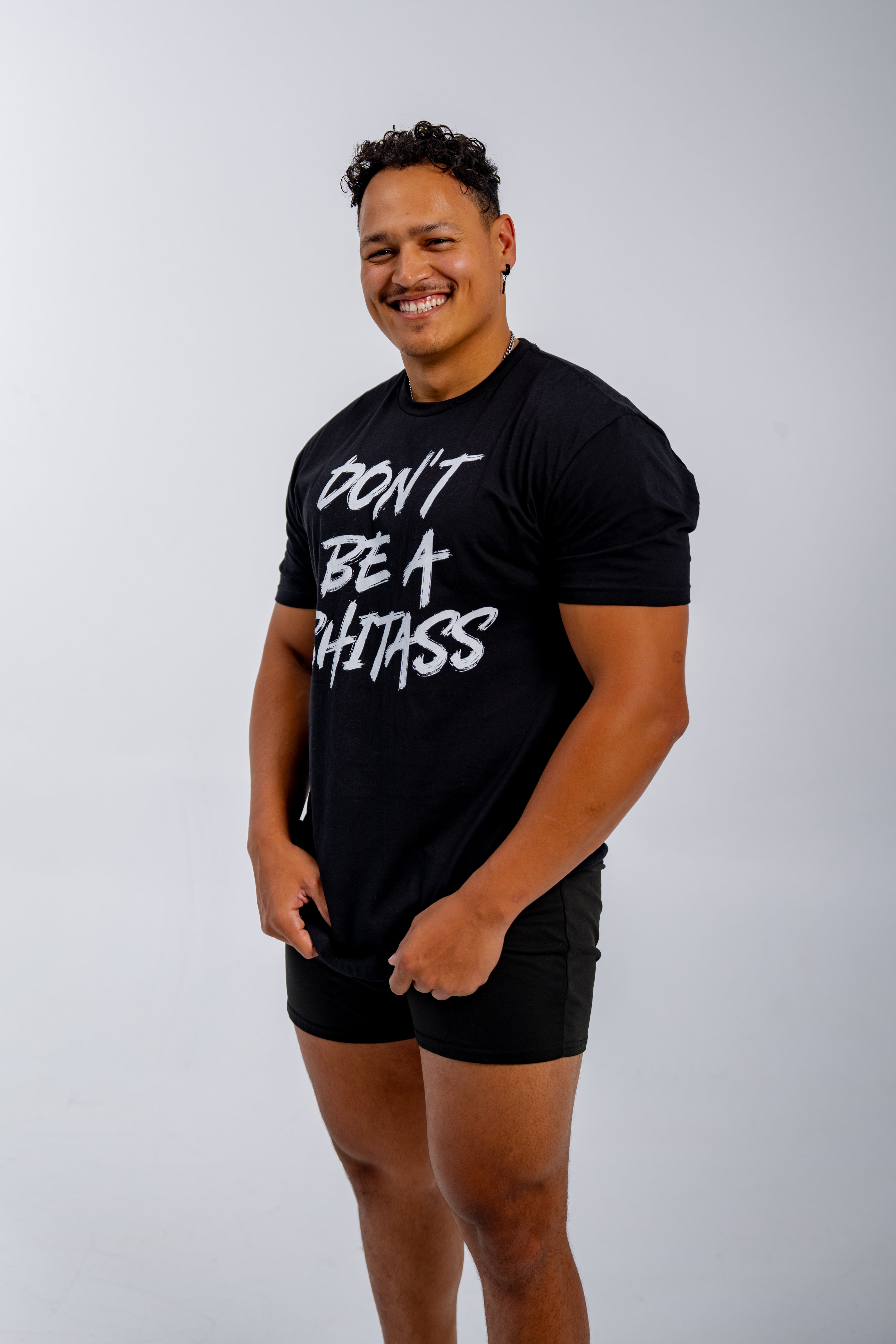 DON'T BE A SHITASS Short Sleeve - White on Black