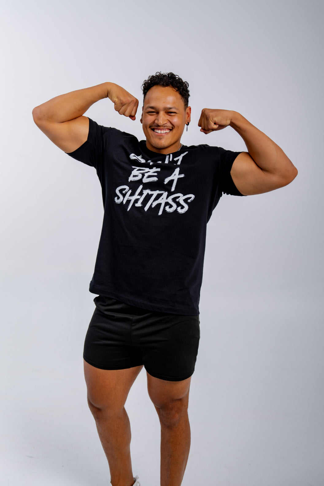 DON'T BE A SHITASS Short Sleeve - White on Black