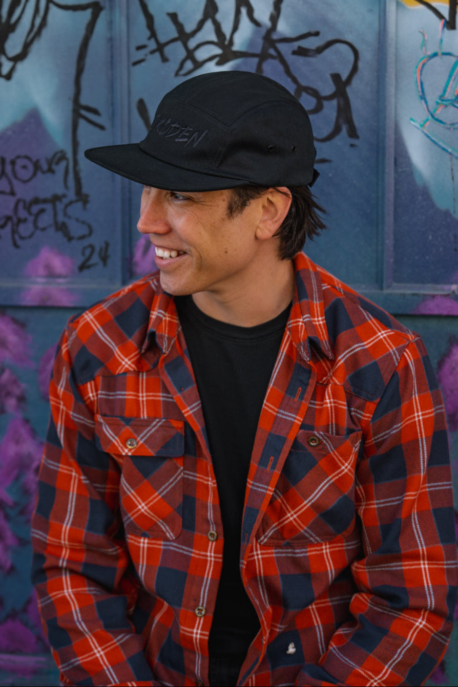 SKODEN Five Panel Cap - Black on Black